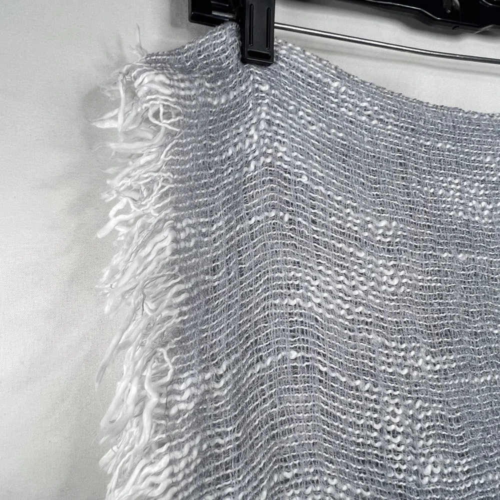Cotton On Gray Woven Fringe Scarf Unisex Soft Minimalism Wrap Shawl Boho 61x67